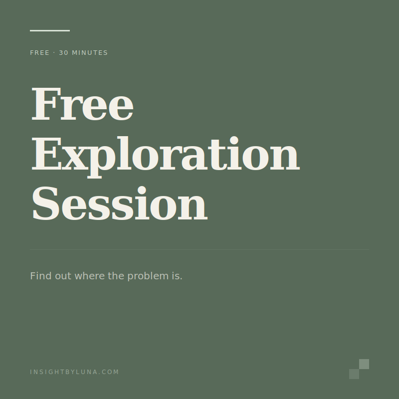 Free 30-minute exploration session — InsightByLuna commercial strategy MENA